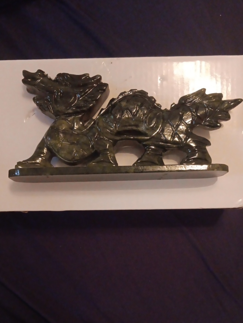 Green Serpentine Dragon Tabletop Figurine